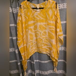 Chicos Poncho Chicos Linen Top SIZE 3 XLARGE